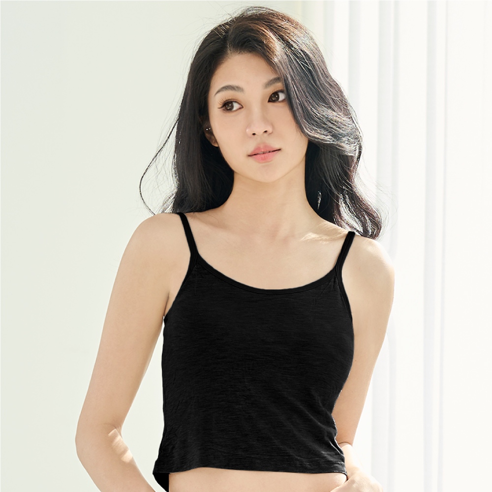 【伊柔 EVEROY】莫代爾短版BRATOP背心 M-Q/2XL無鋼圈內衣 黑 G902-63, , large