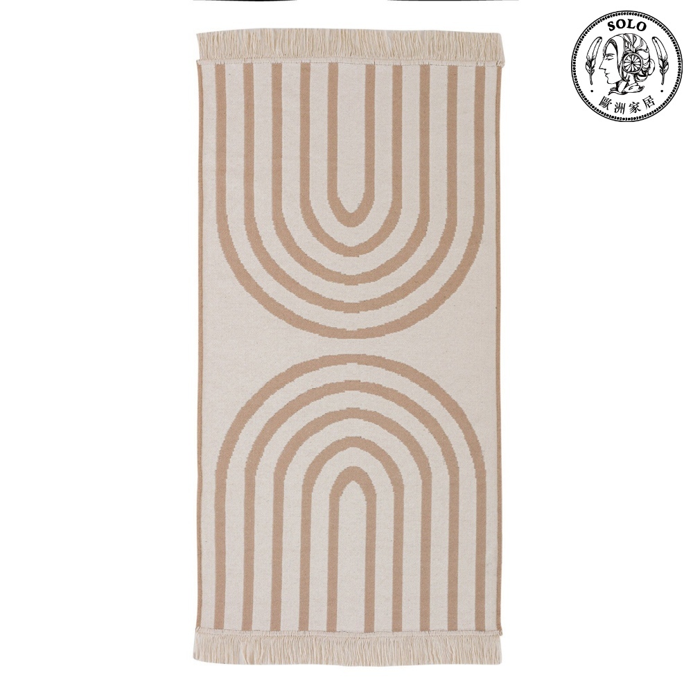 【SOLO歐洲家居】LCW Home 70x140CM 流蘇地墊 幾何曲線 雙面加大, , large