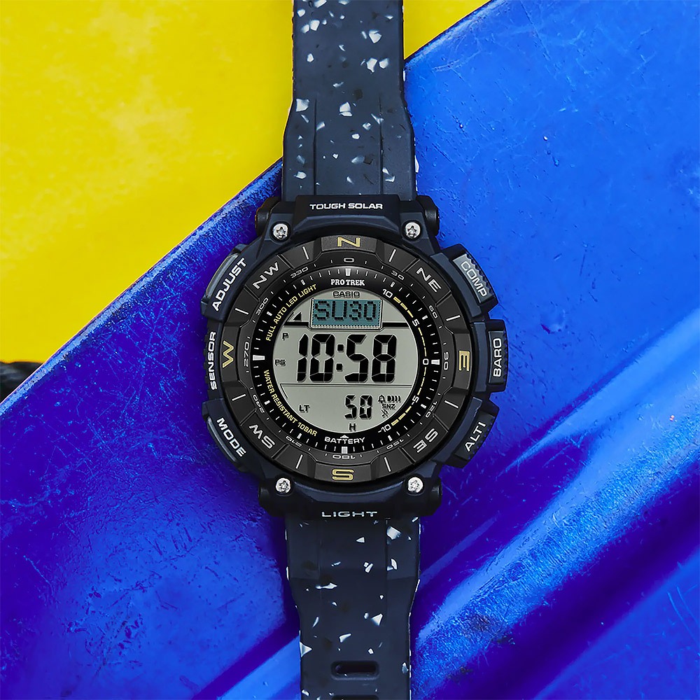 CASIO 卡西歐 PRO TREK  戶外運動太陽能環保手錶-藍 PRG-340SC-2, , large