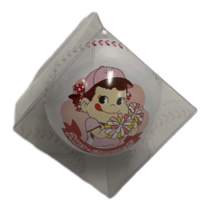 不二家 Peko牛奶糖球型罐-彩球白, , large