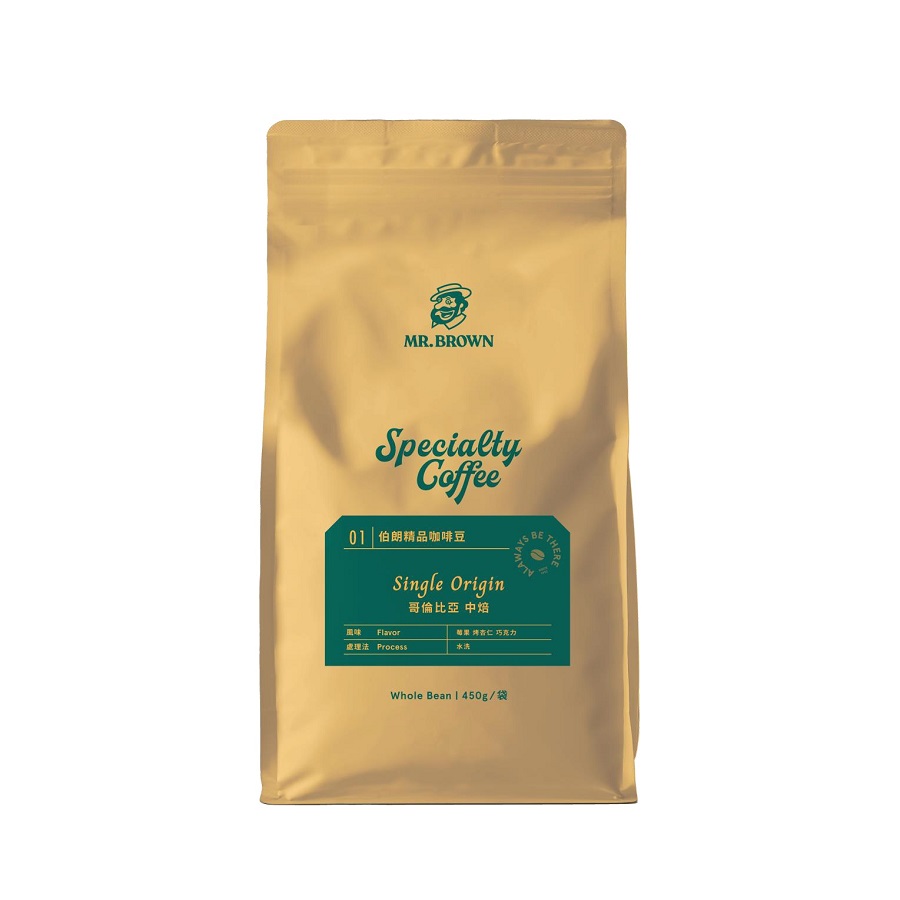 伯朗精品咖啡豆-哥倫比亞中焙450g, , large