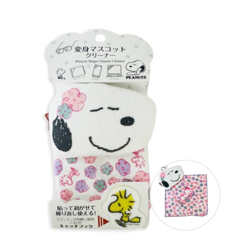 Japan Cartoon Hanging Multi-Function Mirror & Screen Cleaning Cloth (Floral Pattern) (With adhesive Velcro hook)[Two Pieces], , large