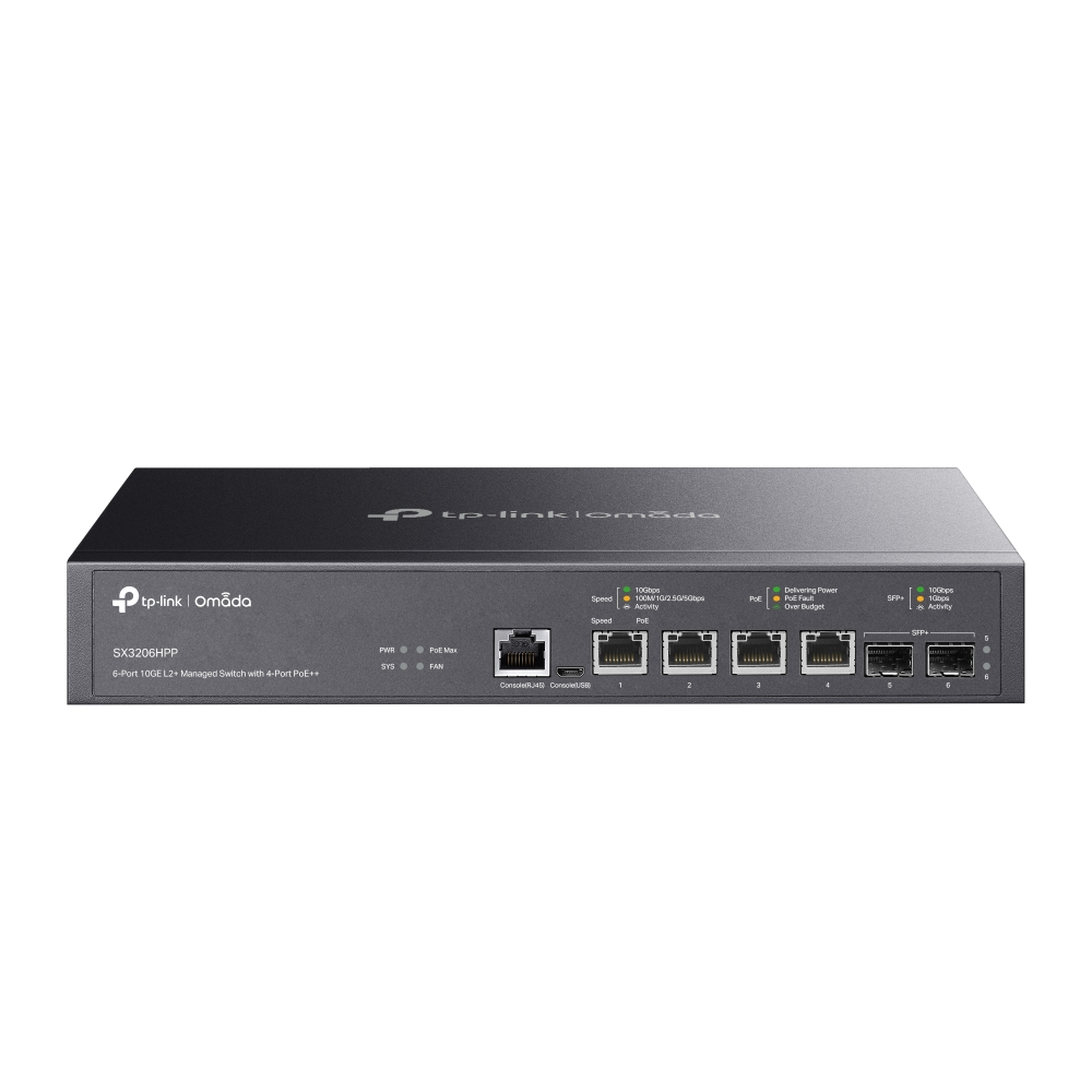 TP-LINK 昌運監視器 TL-SX3206HPP JetStream 6 埠10GE L2+ 管理型網路交換器, , large