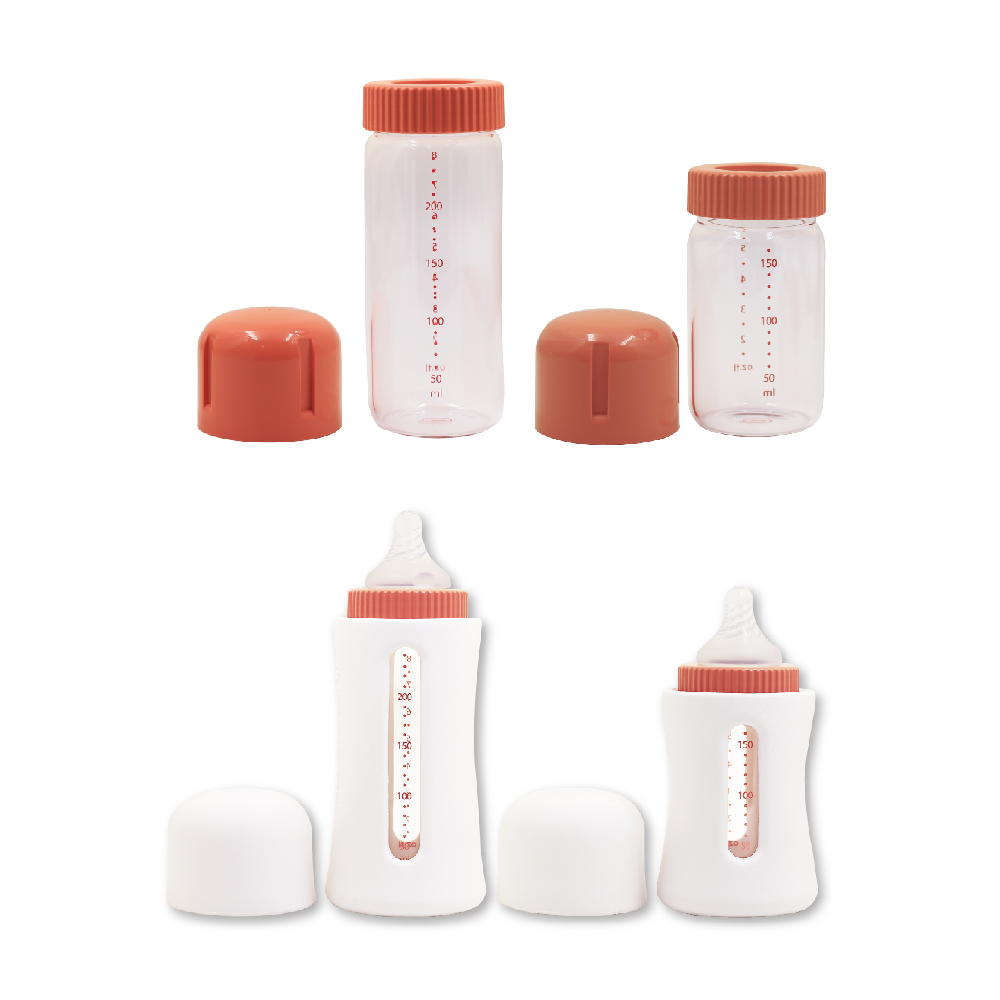 【韓國 JOHANSON】溫暖安心玻璃奶瓶160/240ML+安心玻璃奶瓶160/240ML (高品質玻璃奶瓶可更換其他寬口徑奶嘴), , large