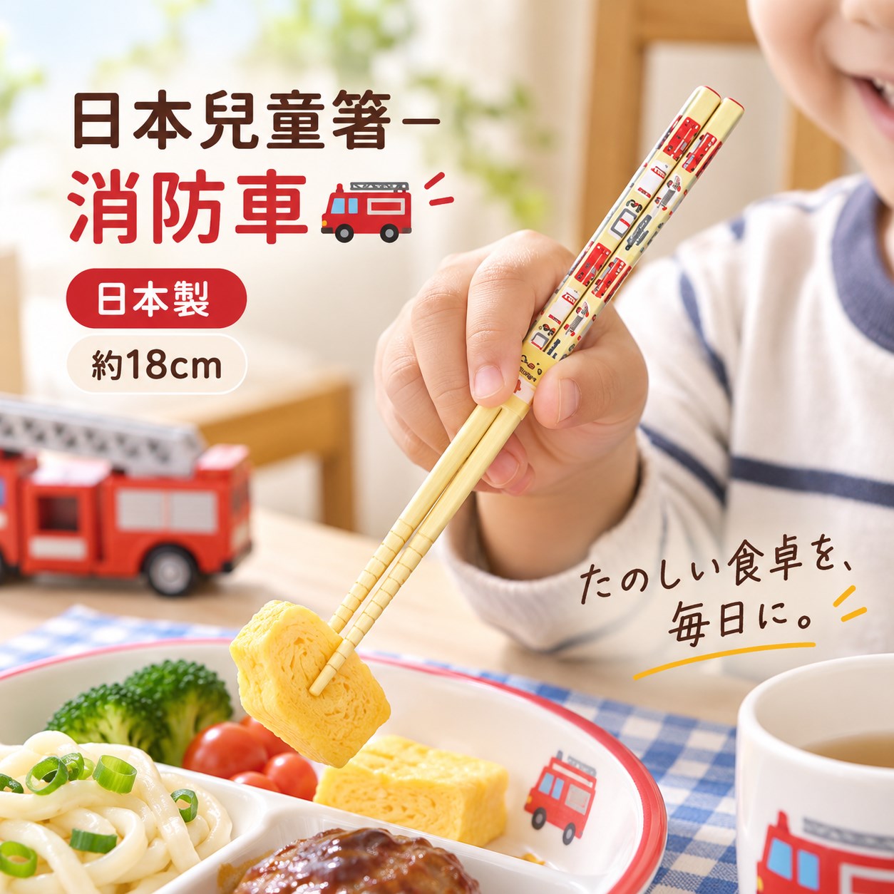 【HIYASU日安工坊】日本兒童箸-消防車, , large