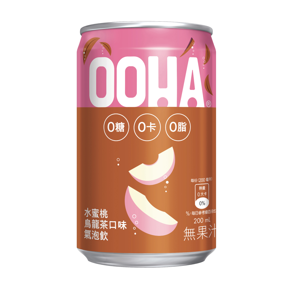 OOHA SPARKLING PEACH OOLONG 200MLx8, , large