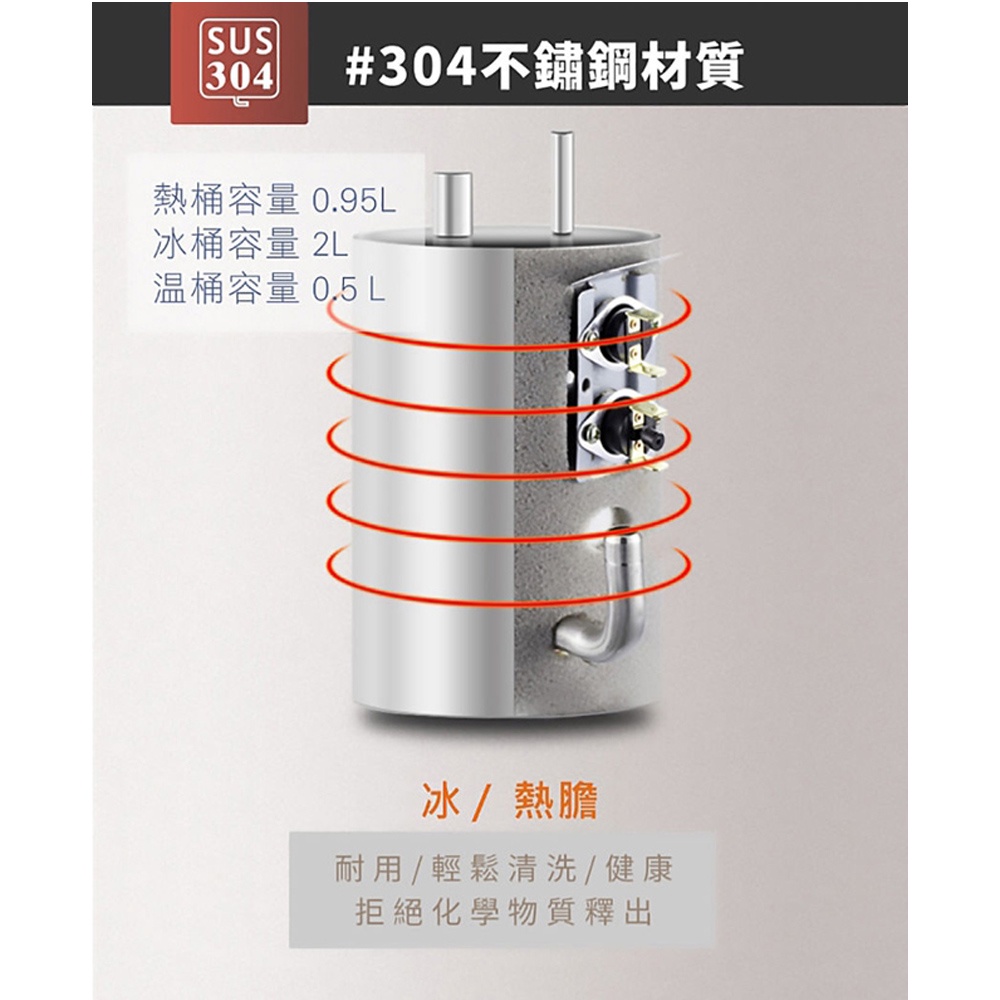 元山 落地型冰溫熱桶裝水開飲機(不含水桶) YS-8202BWSI, , large