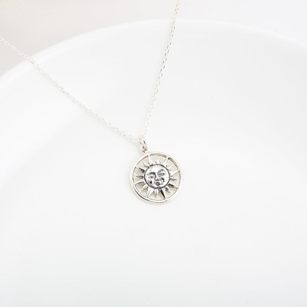 【Angel & Me】Smiling Sun s925 sterling silver necklace birthday gift, , large