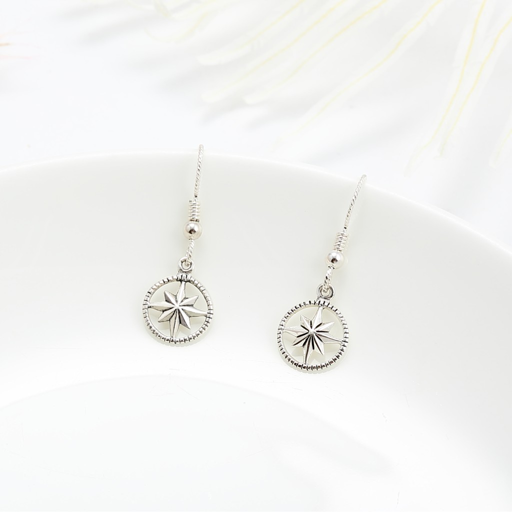 【Angel & Me】Lucky Compass love hope s925 sterling silver earrings birthday gift, , large