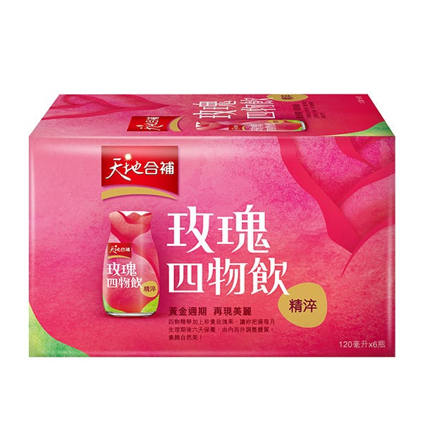 天地合補精淬玫瑰四物飲120mlx6, , large
