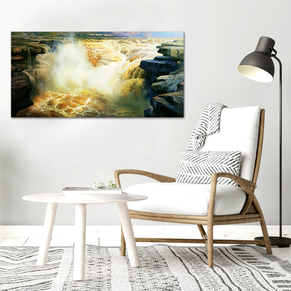 【御畫房】黃河頌 國家一級畫師手繪油畫60&times;120cm(VF-147), , large