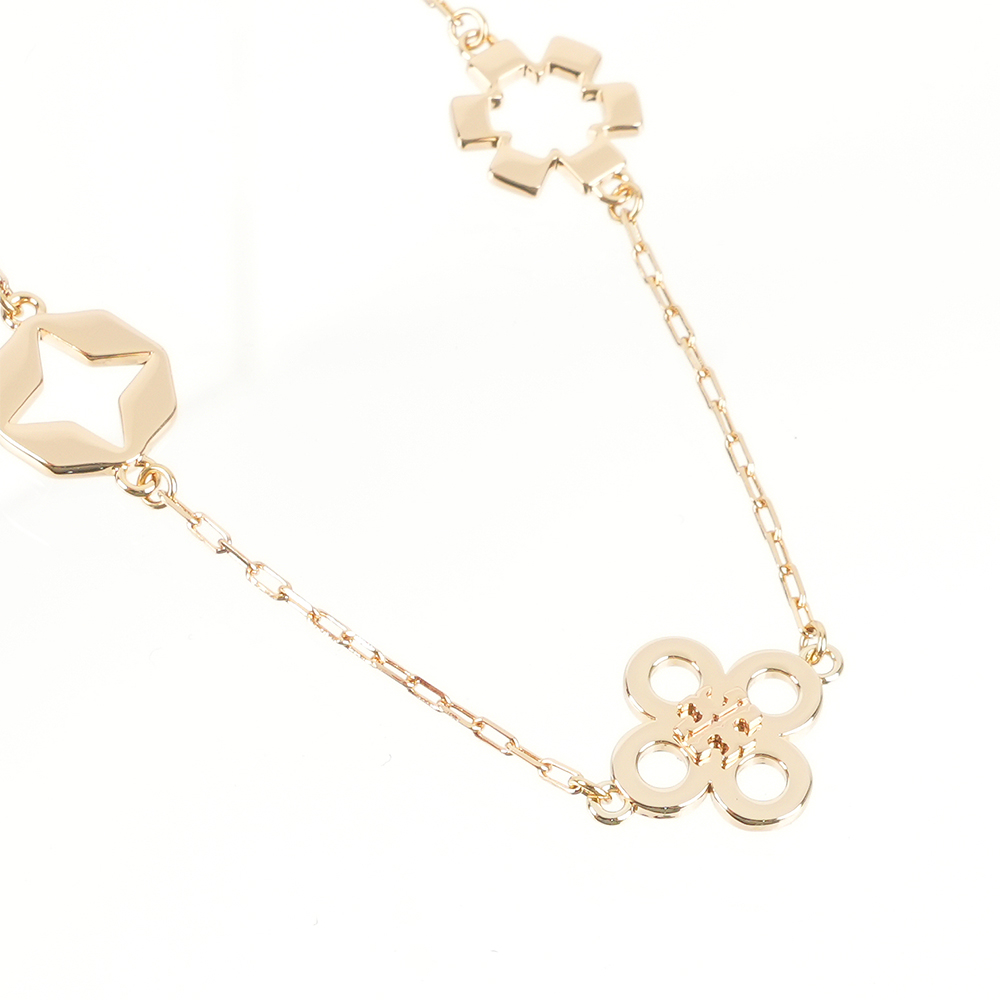 TORY BURCH Clover 鏤空幸運四葉草造型手鍊(金色), , large