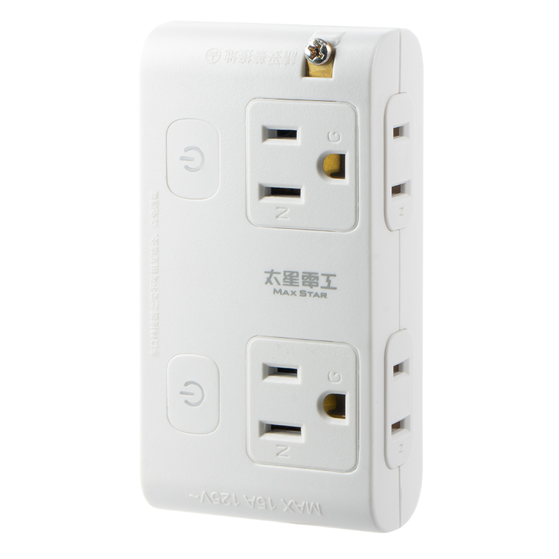 太星電工大間距2P+3P 2開4插旋轉插座, , large