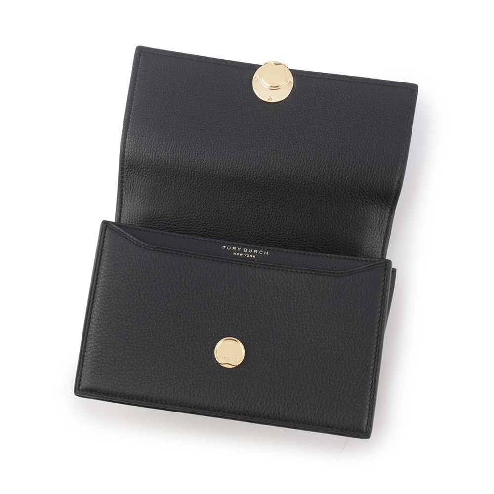 TORY BURCH Miller 荔枝皮革翻蓋肩背/斜背二用包/黑色, , large