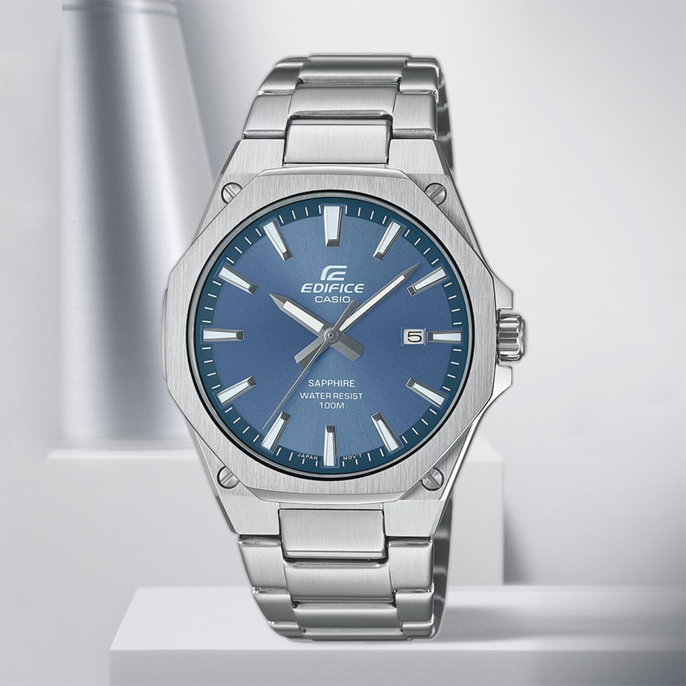 CASIO 卡西歐 EDIFICE 輕薄系列八角手錶 EFR-S108D-2A, , large