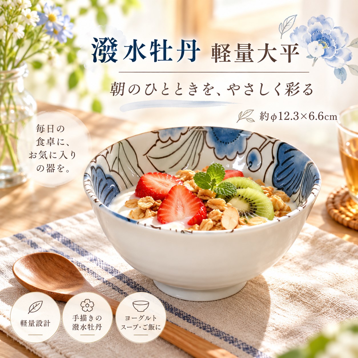 【HIYASU日安工坊】潑水牡丹輕量大平, , large