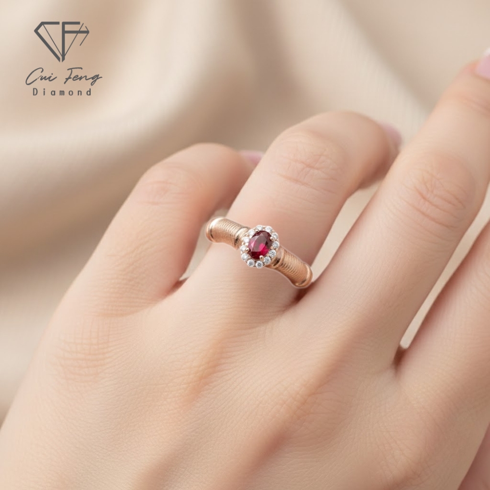 【CF鑽飾】戒指《暖陽》天然紅寶石 50分純銀女戒, , large