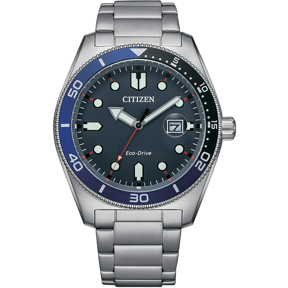 CITIZEN 星辰 光動能潮男時尚大三針手錶-普魯士藍 AW1761-89L, , large