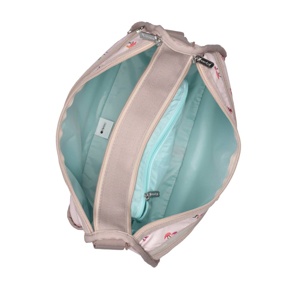 Lesportsac Deluxe Everyday Bag 經典斜背包 側背包 通勤旅行包 女包 男包(紅鶴海島派對), , large