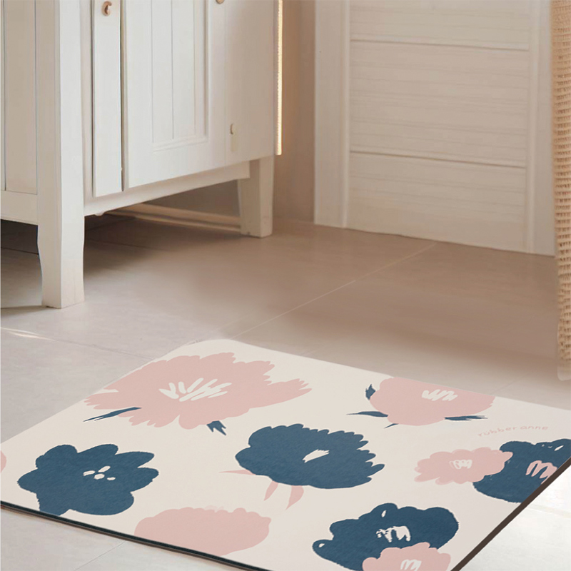 【Monster】 Soft Diatomaceous Earth Absorbent Mat &ndash; Dreamscape Series (60x40cm) &ndash; Graceful Floral Realm, , large