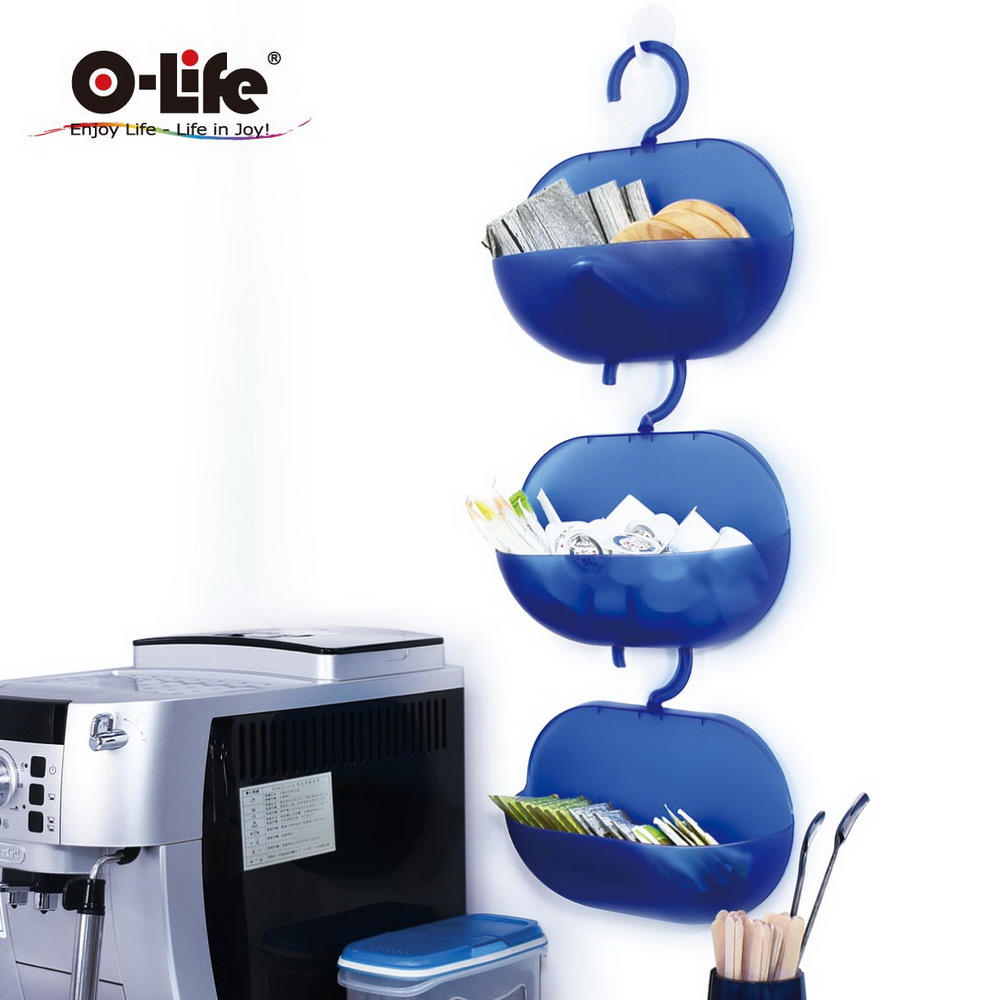 [O-Life] Rotating hook drain storage box 3 sets - grey model, , large