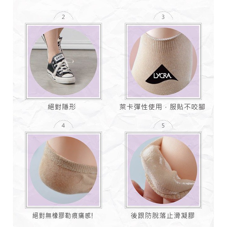 【現貨】MIT台灣製男女 萊卡0束痕柔棉隱形襪套 隱形襪 P3475/N3480, , large