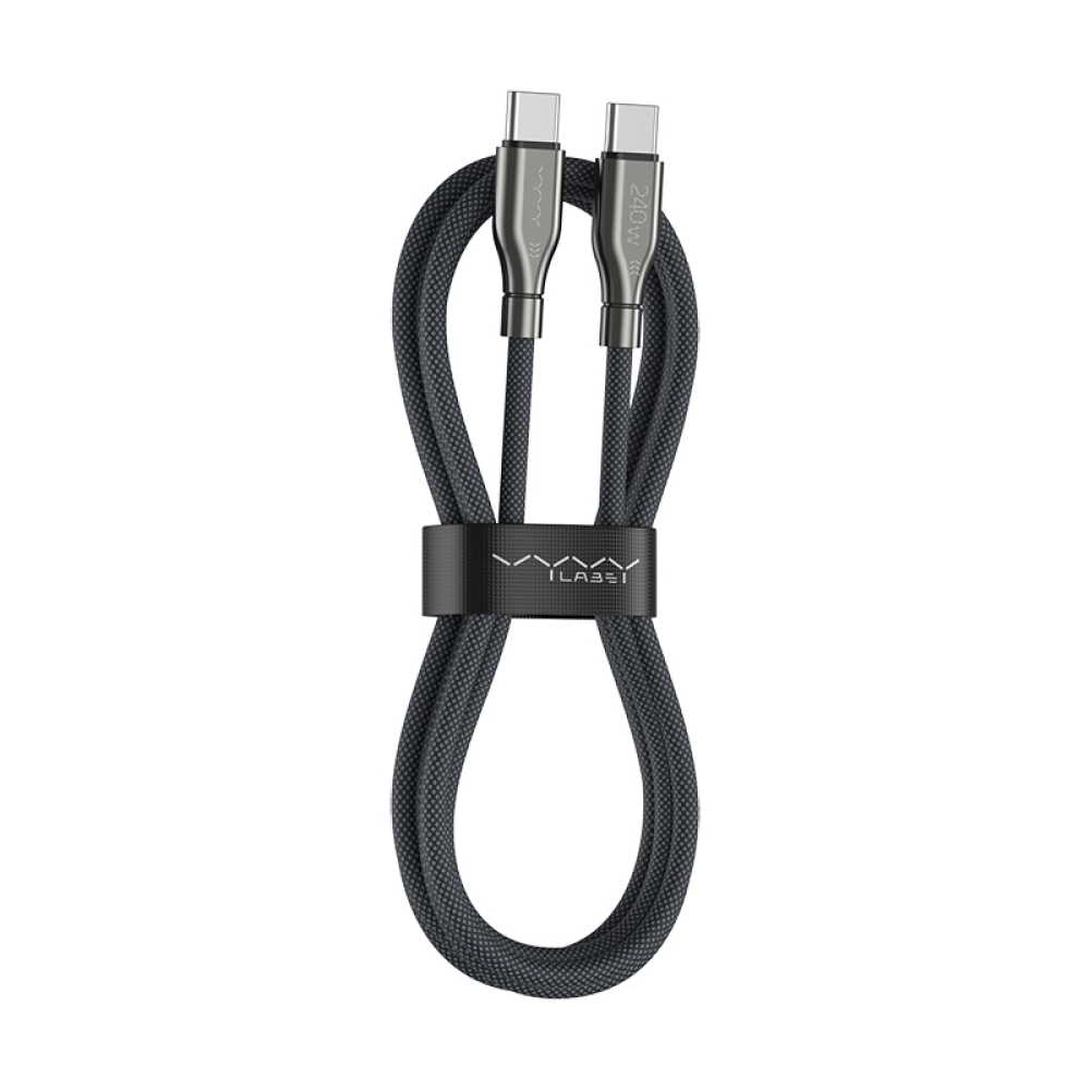 【Vyvylabs】240W Hardcord Series Fast Charging Data Cable Type-C to Type-C(2m)(Black)(Damaged Box Item), , large