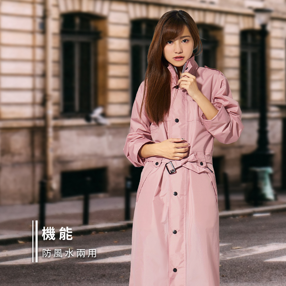 [Twin Dragon] Military Long Waterproof Raincoat EU4418 (Coral Red-Regular Size), , large