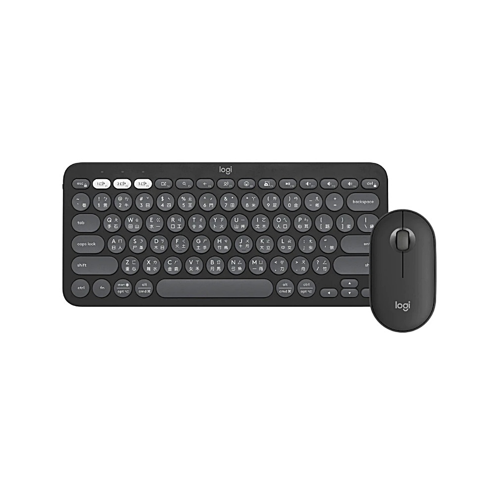 【 Logitech 羅技 】Pebble 2 Combo 石墨灰 無線 藍牙 鍵盤滑鼠組, , large
