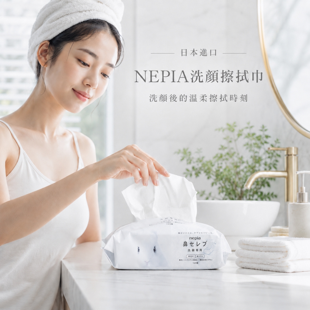 〔本野有限公司〕日本製Nepia洗顏擦拭巾240枚(120抽) | 4入組, , large