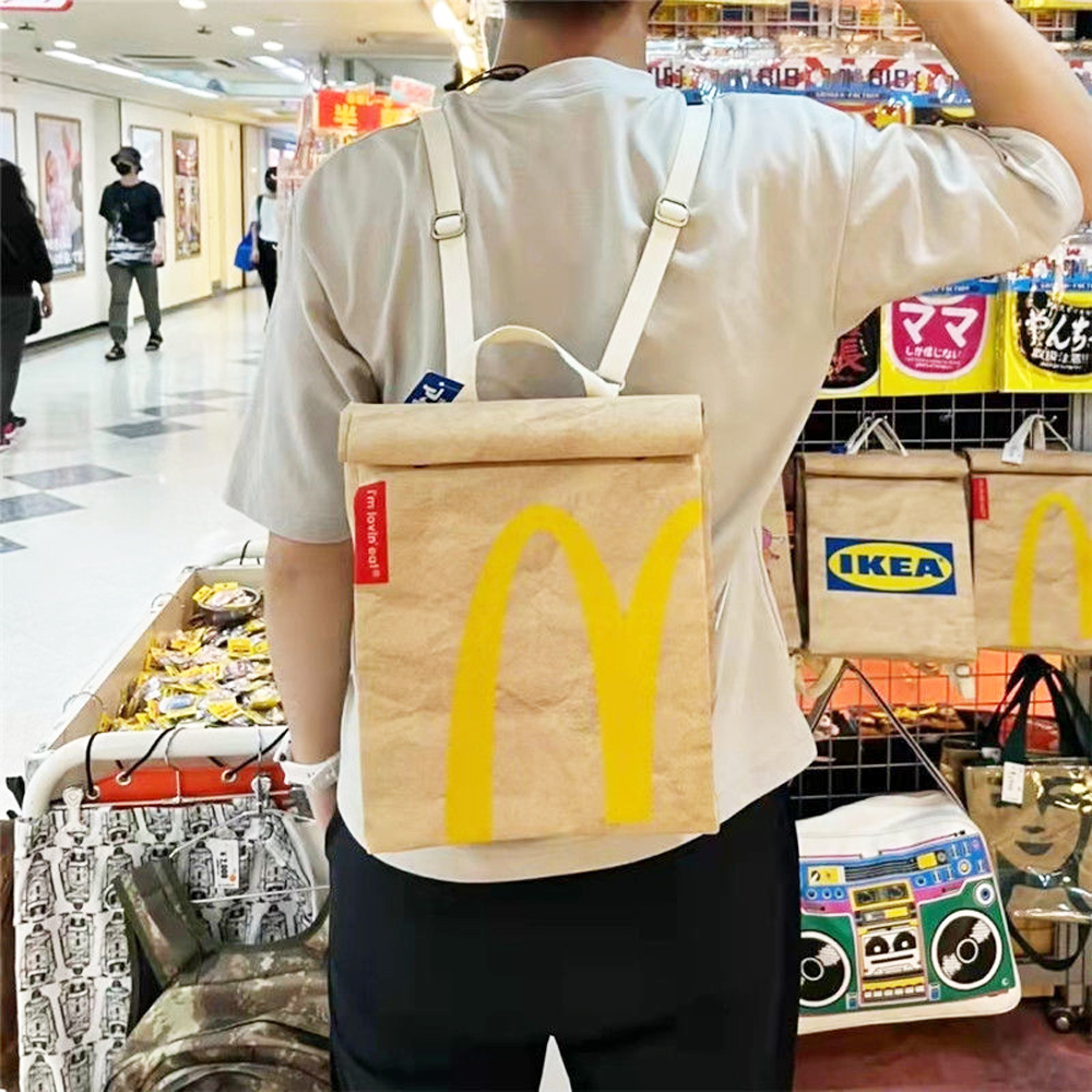【麥當勞包包】 I'm lovin' it 小麥迷注意！背去買薯條或漢堡吧！McDonald's造型包 紙袋 背包 側背, , large