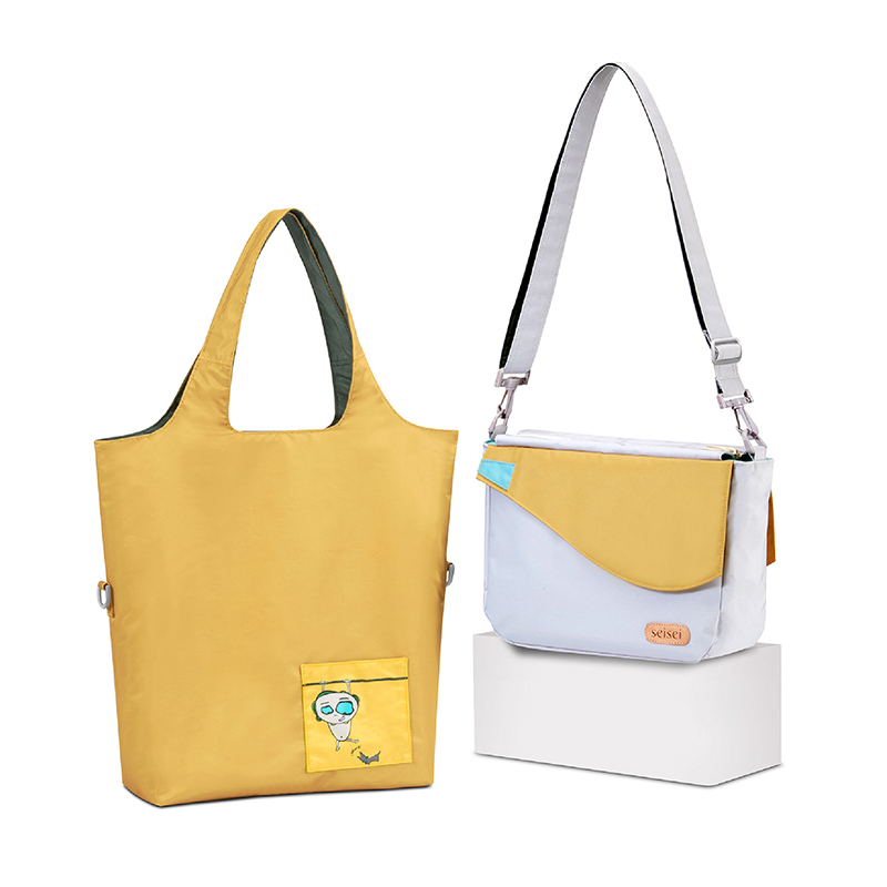 Eco-friendly Crossbody bag & tote bag Two-in-one, Reversible yoyo bag (Shamrock), , large