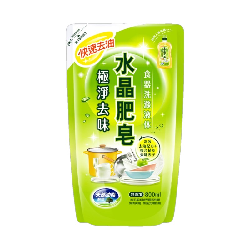 水晶肥皂食器洗滌液體補極淨去味(青蘋果), , large