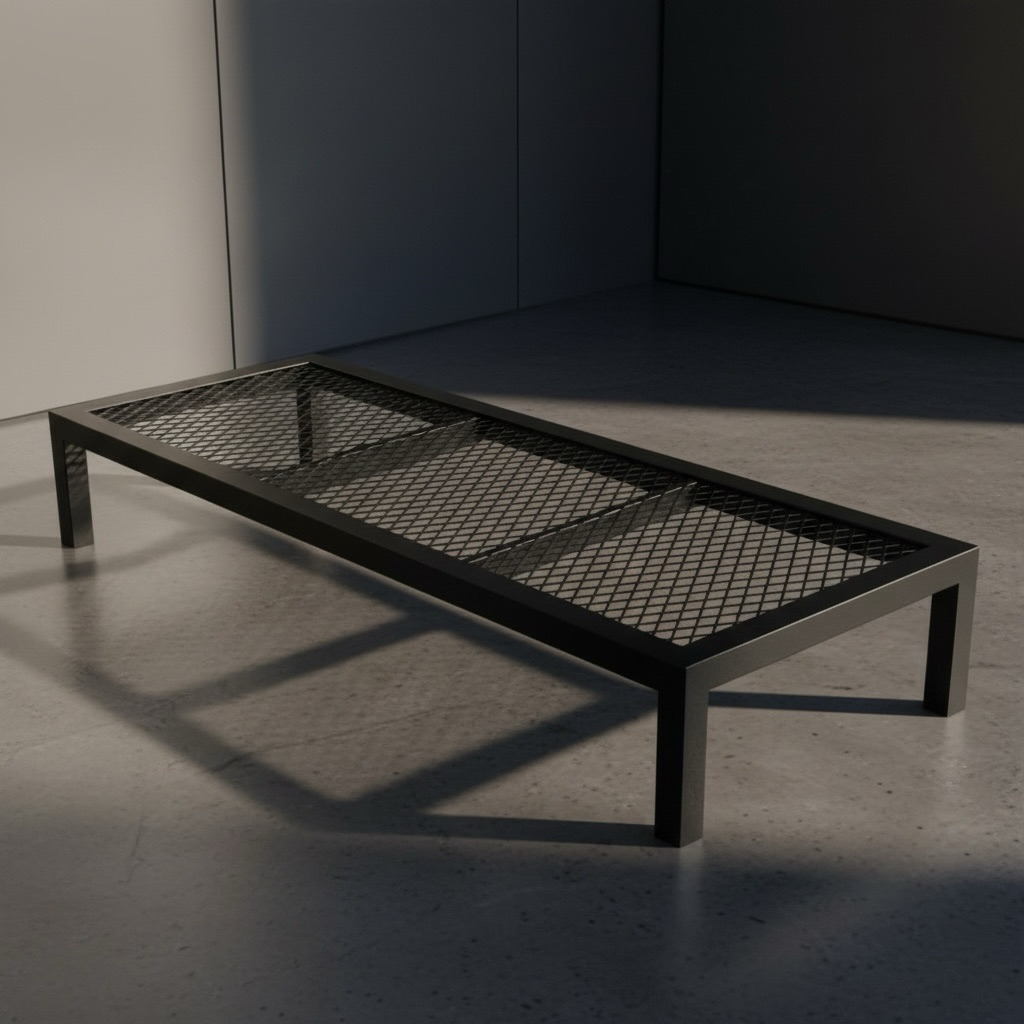 【 SHAONIANNA.TW 】金屬網面低台架 80&times;30&times;20cm 盆景盆栽展示架 工業風侘寂茶几 菱格通風防潮 一體成型高承重 可調水平腳, , large