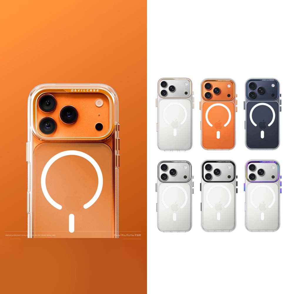 【山水之寶】DEVILCASE iPhone 17Pro/17Promax手機殼 惡魔防摔殼標準磁吸版相機按鍵版透明背板原廠公司貨, , large