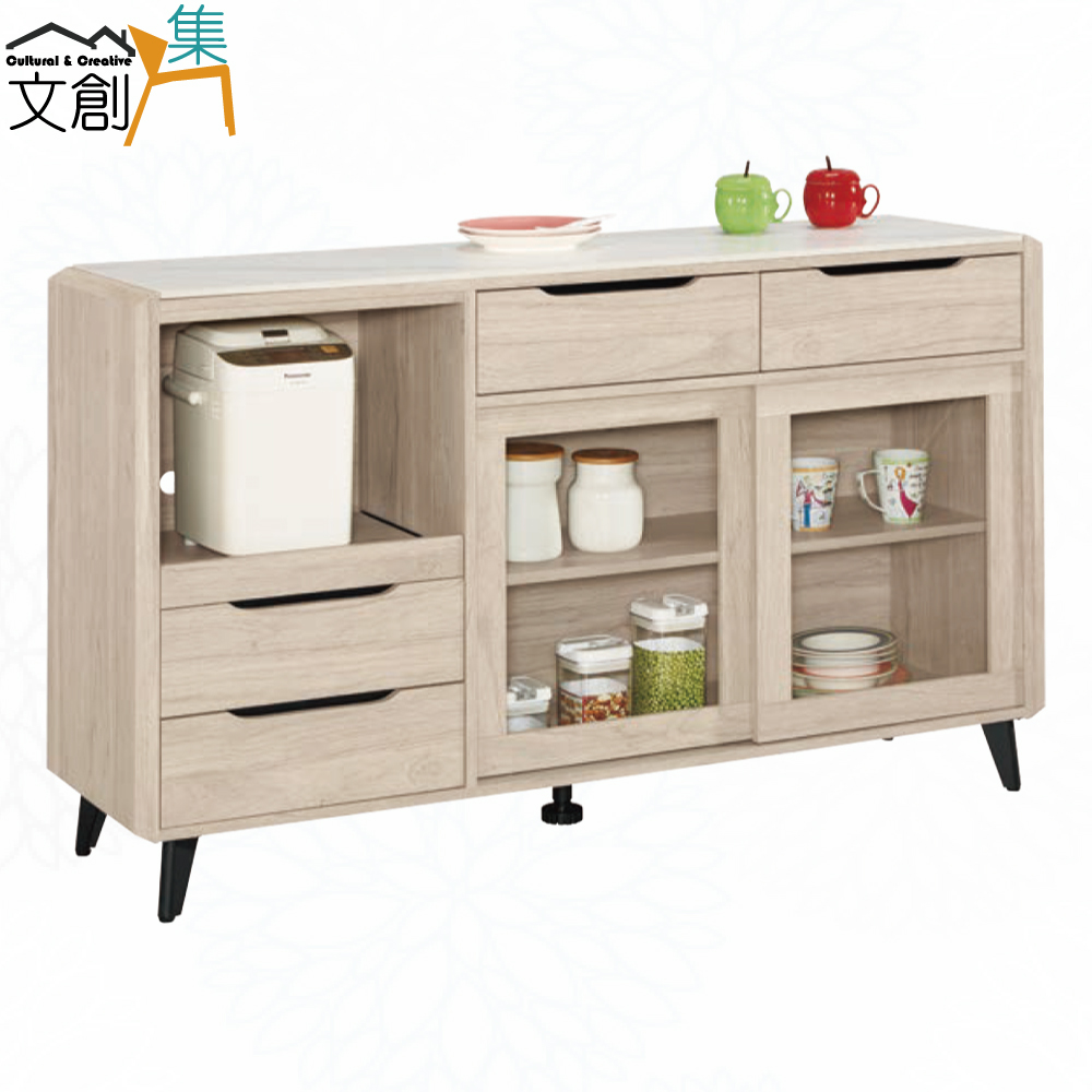【文創集】萊雅雙色4.9尺岩板拉盤低餐櫃(客約商品), , large