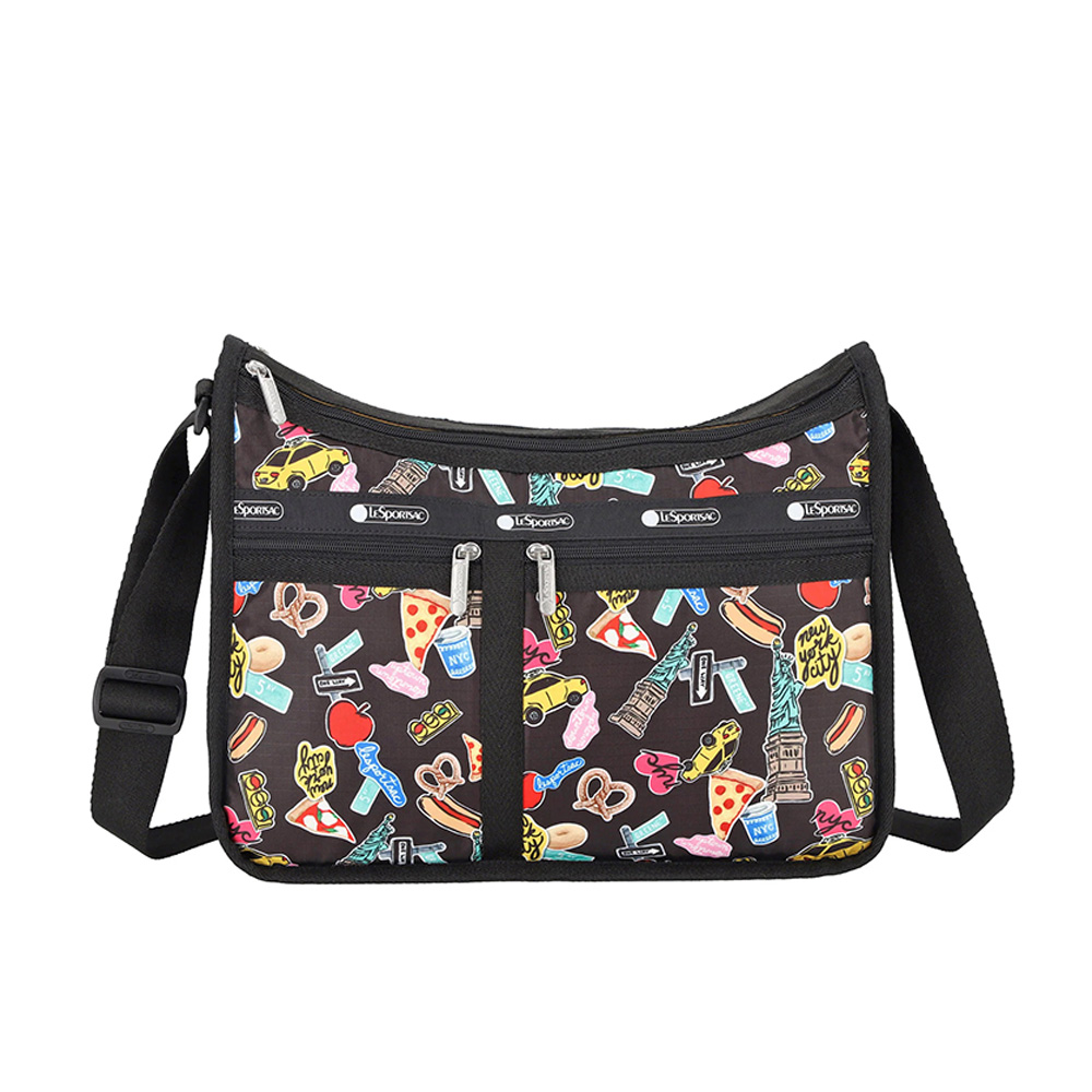 Lesportsac Deluxe Everyday Bag 經典斜背包 側背包 通勤旅行包 女包 男包(紐約城市)L262-7507P-HG79, , large