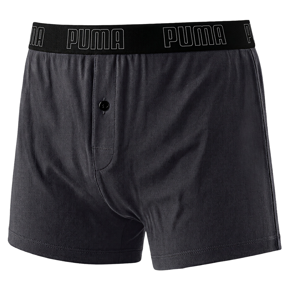 PUMA 寬鬆版型平口內褲 3件組 彪馬 跳豹 男士內褲 平角內褲 四角內褲 彈力腰帶 舒適 吸濕 排汗 701246691黑/深灰/灰, , large