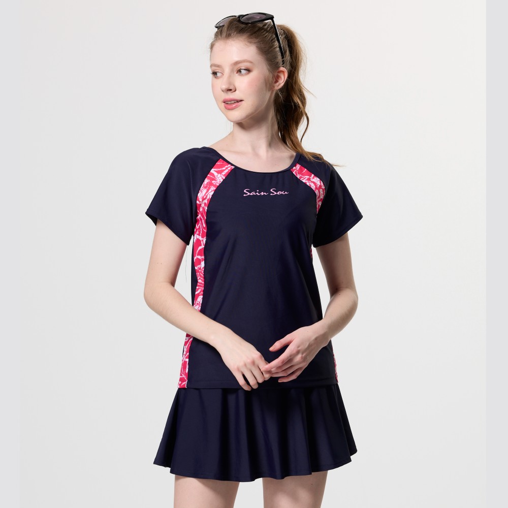 MONINA MIT girls short sleeve Two-Piece Swimsuit -M, , large