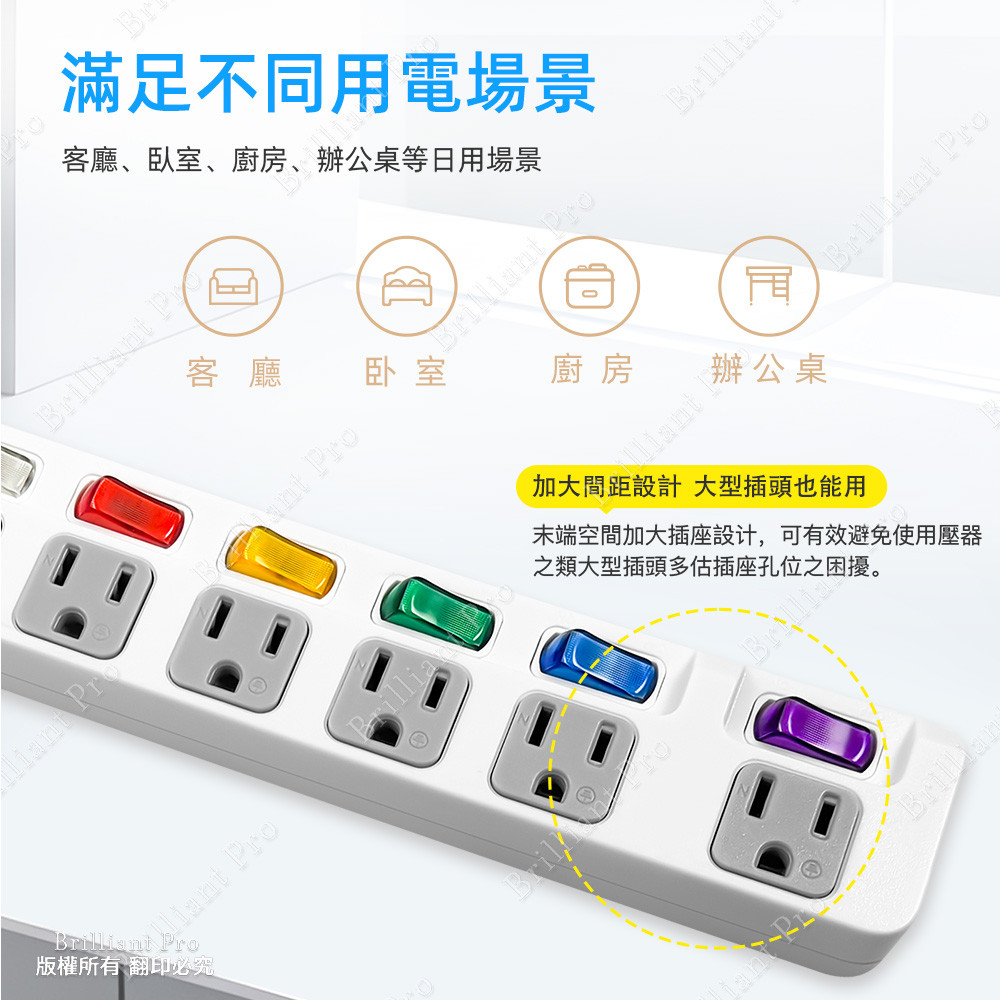 超電王6開6插 4.5米 9尺3P延長線 SNB366-15, , large