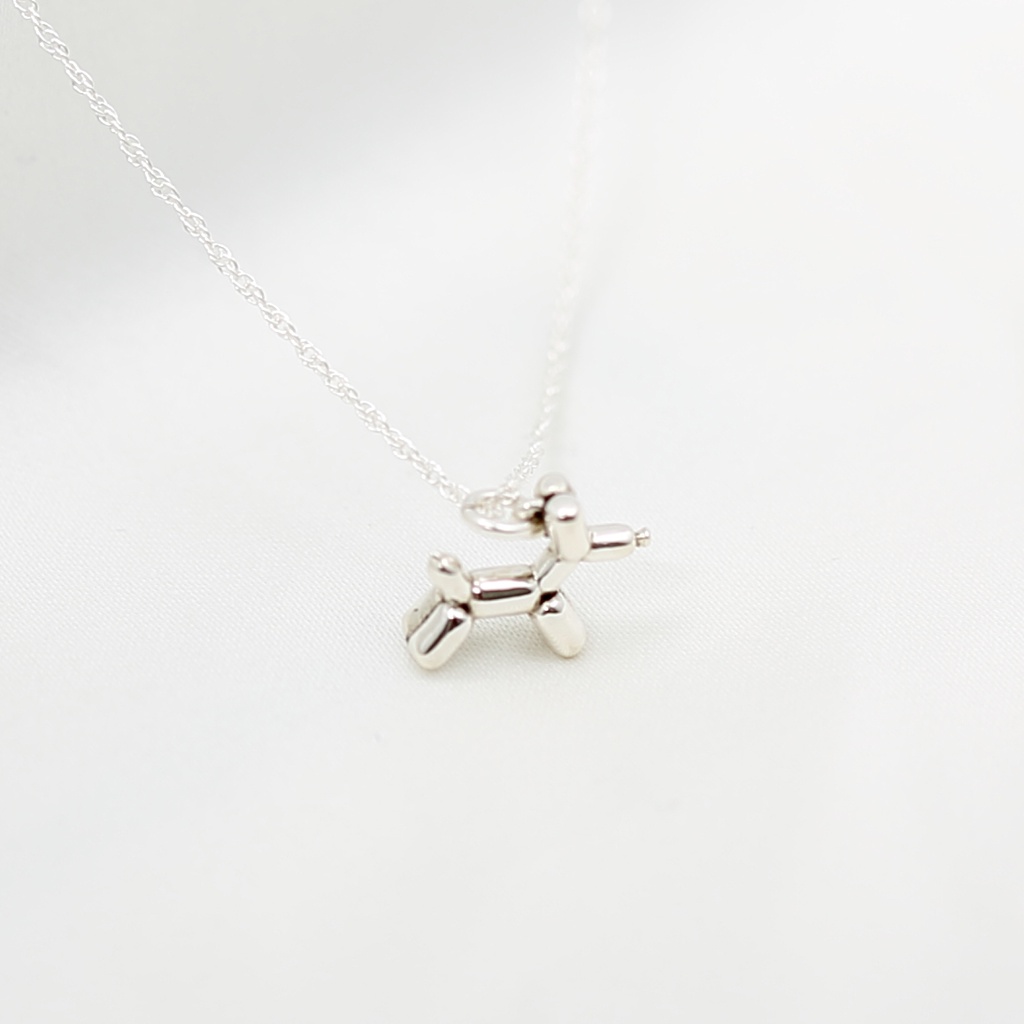【Angel & Me】Poodle Balloon Dog s925 sterling silver necklace Birthday gift, , large