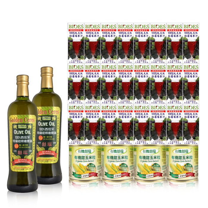 【囍瑞BIOES】中元澎湃拜拜組$1599(葡萄汁+特級橄欖油+玉米粒), , large