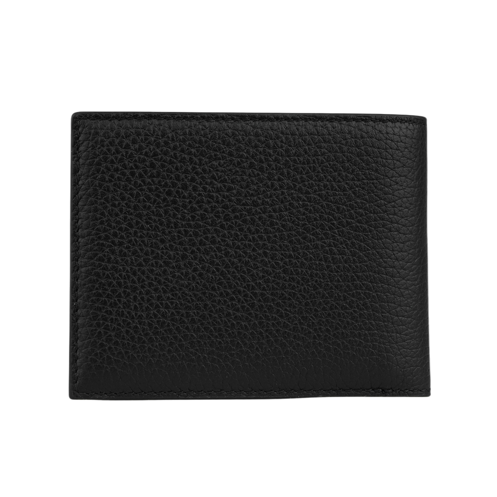 BALLY Ribbon 紅白條紋牛皮對開證件照短夾/黑色, , large