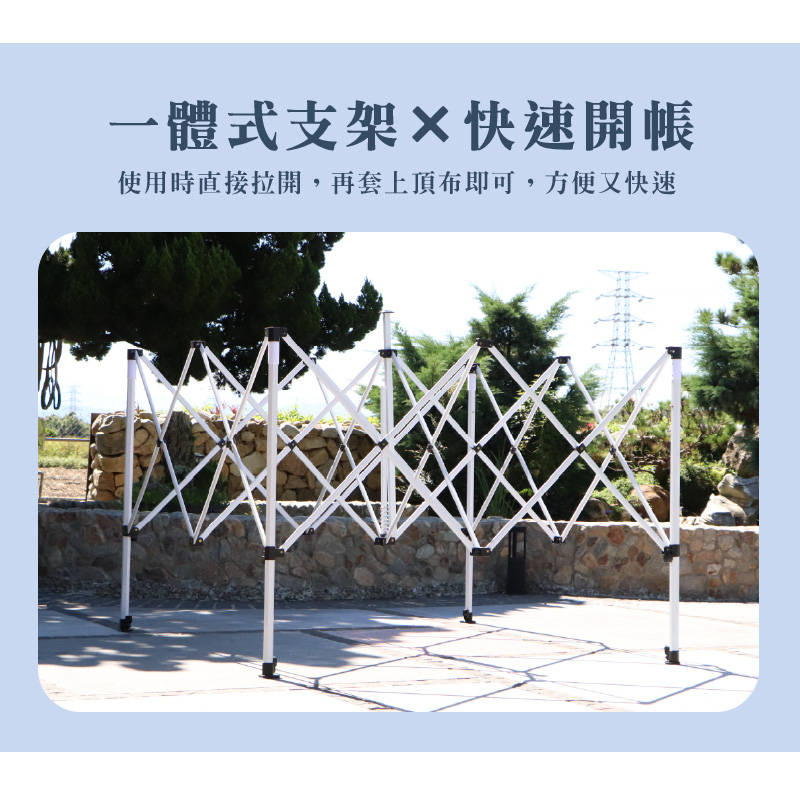 【LOGIS】2米 米/藍色 粗骨架快速帳篷 抗風遮陽棚 停車篷 遮陽帳【Z-ME2】Z-BL2, , large