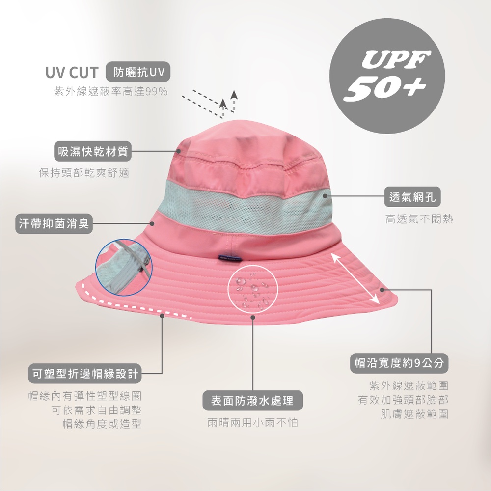 【DR.WOW】MIT台灣製 抗UV50+多功能休閒帽, , large