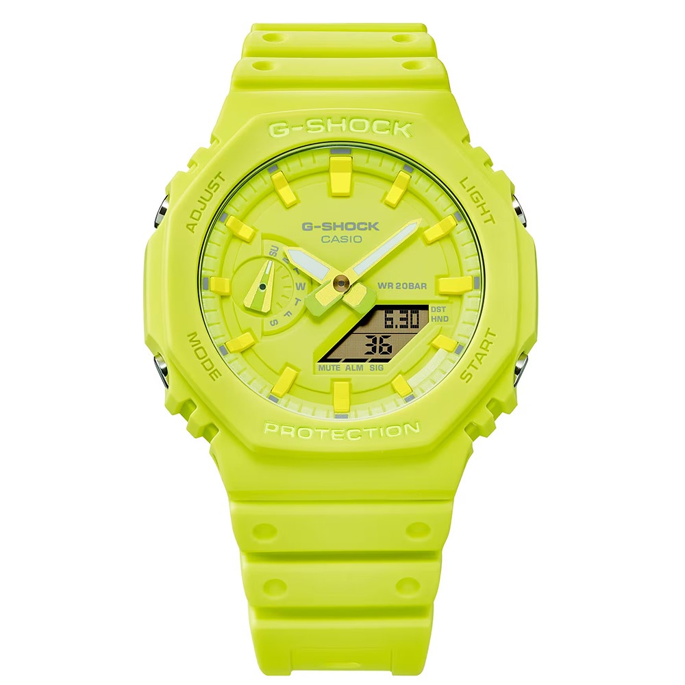 CASIO 卡西歐 G-SHOCK 單色美學 八角 雙顯手錶 GA-2100-9A9, , large