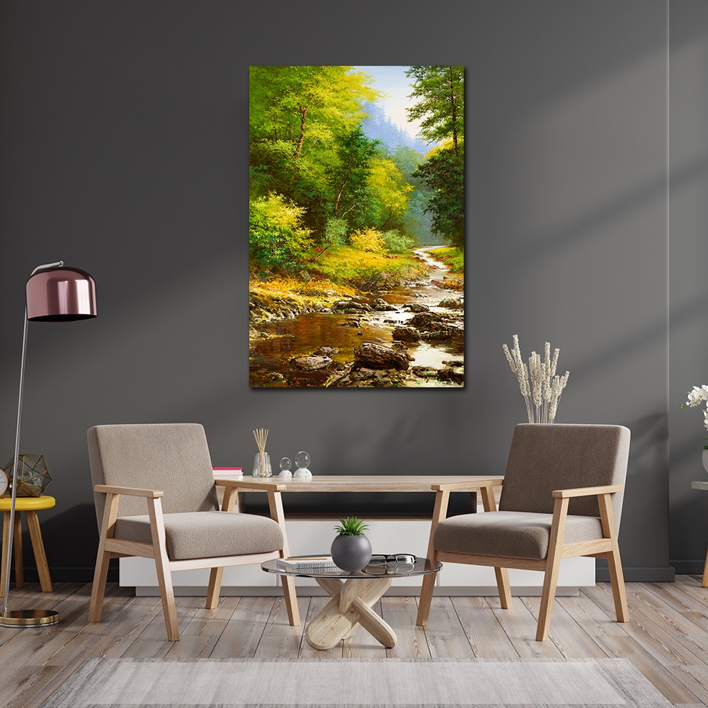 【御畫房】綠林風光 國家一級畫師手繪油畫60&times;90cm(VF-25), , large