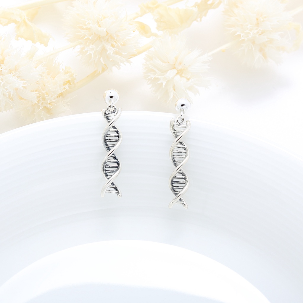 【Angel & Me】基因 染色體 DNA s925 純銀耳環 耳夾 生日禮物, , large
