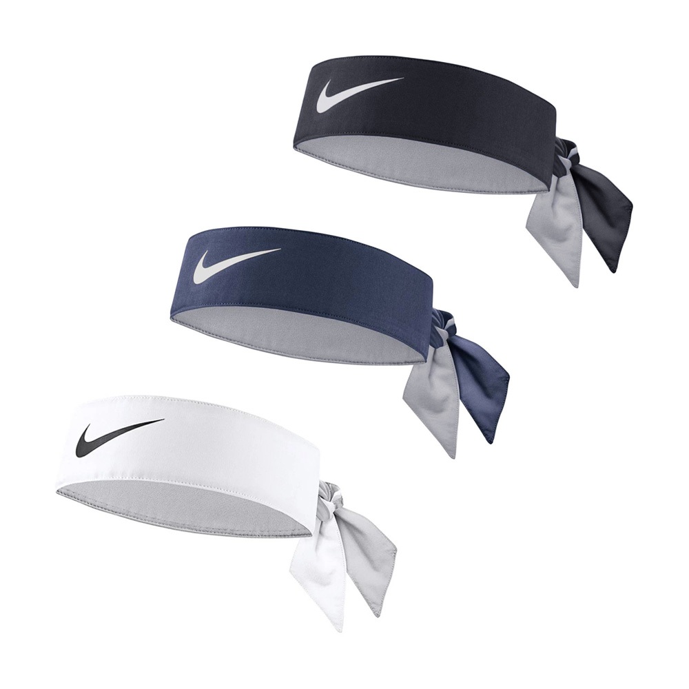 NIKE TENNIS 頭帶 訓練 戶外 運動 止汗髮帶 費德勒 納達爾 簡約 吸汗 乾爽 透氣 彈性 柔軟 黑 藍 白, , large