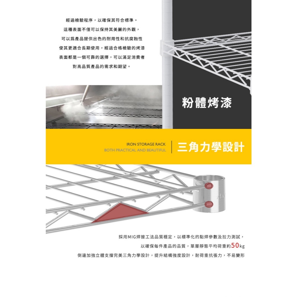 【Y HOUSE】45x30x120公分 輕型三層鐵架 鐵力士架 -烤漆黑/烤漆白, , large
